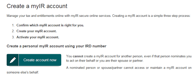 Registration with MyIR to apply for the tax online - Backpacking Tips