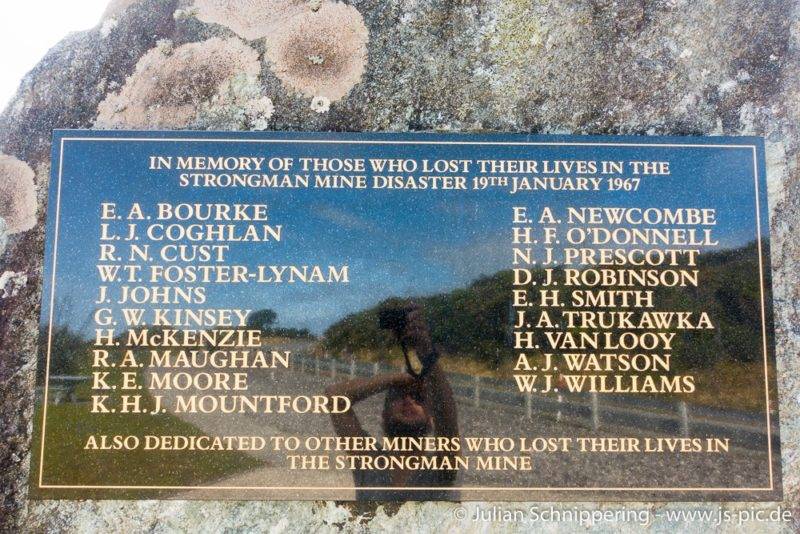 Strongman mine memorial sign