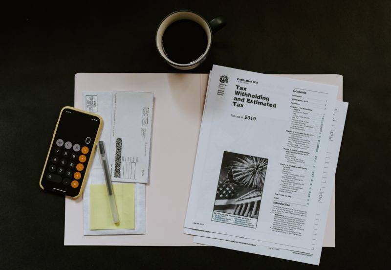 Tax papers on a desk