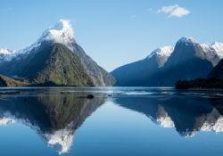 Milford Sound with the reflection of Mitre Peak