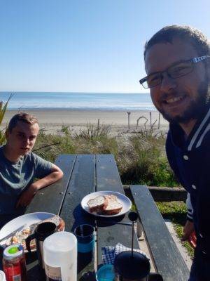 Breakfast near the beach