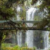 Zoe in front of the Whangarei falls