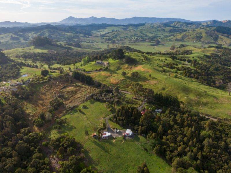 View on the Travellers Hut from our drone