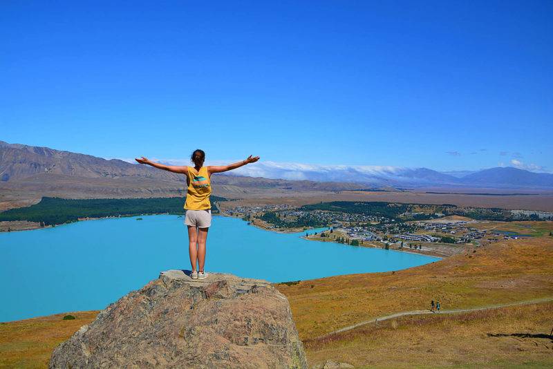 Vicky in front of Tekapo